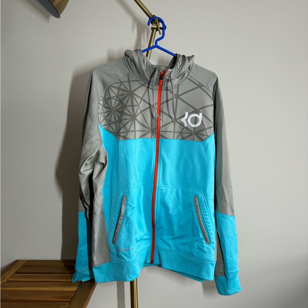 NIKE - Kevin Durant Light blue & Grey Full-Zip Hoodie - Men’s Large